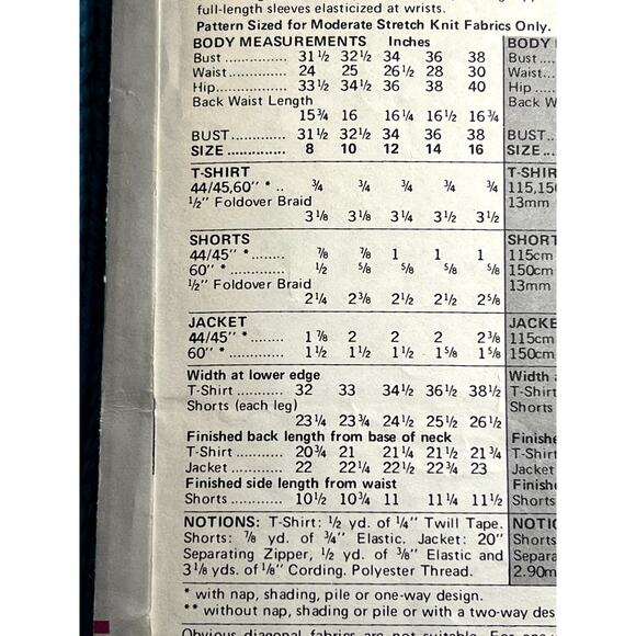 Butterick 6101 pattern hoodie tank top shorts 1970s size 12 - Picture 5 of 7